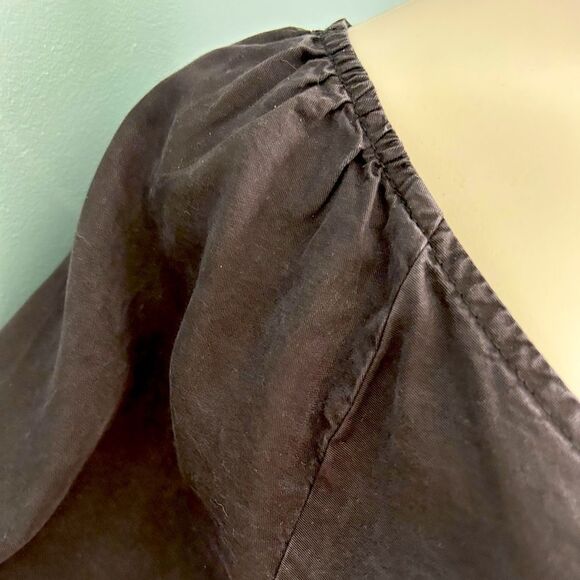 Sanctuary Mila Solid-Hued Black Lyocell Button Down Half Sleeve Top Size Medium - Picture 7 of 13